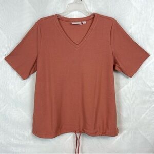 NWT Belle By Kim Gravel PulloverbShort Sleeve Waffle Knit Top / Medium